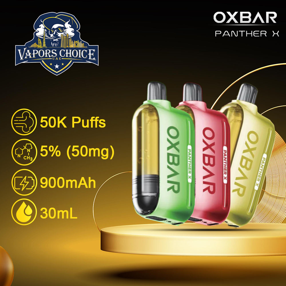 OXBAR X Panther X 50K PUFFS DISPOSABLE VAPE Nicotine Boost 2nd UAE Abu Dhabi