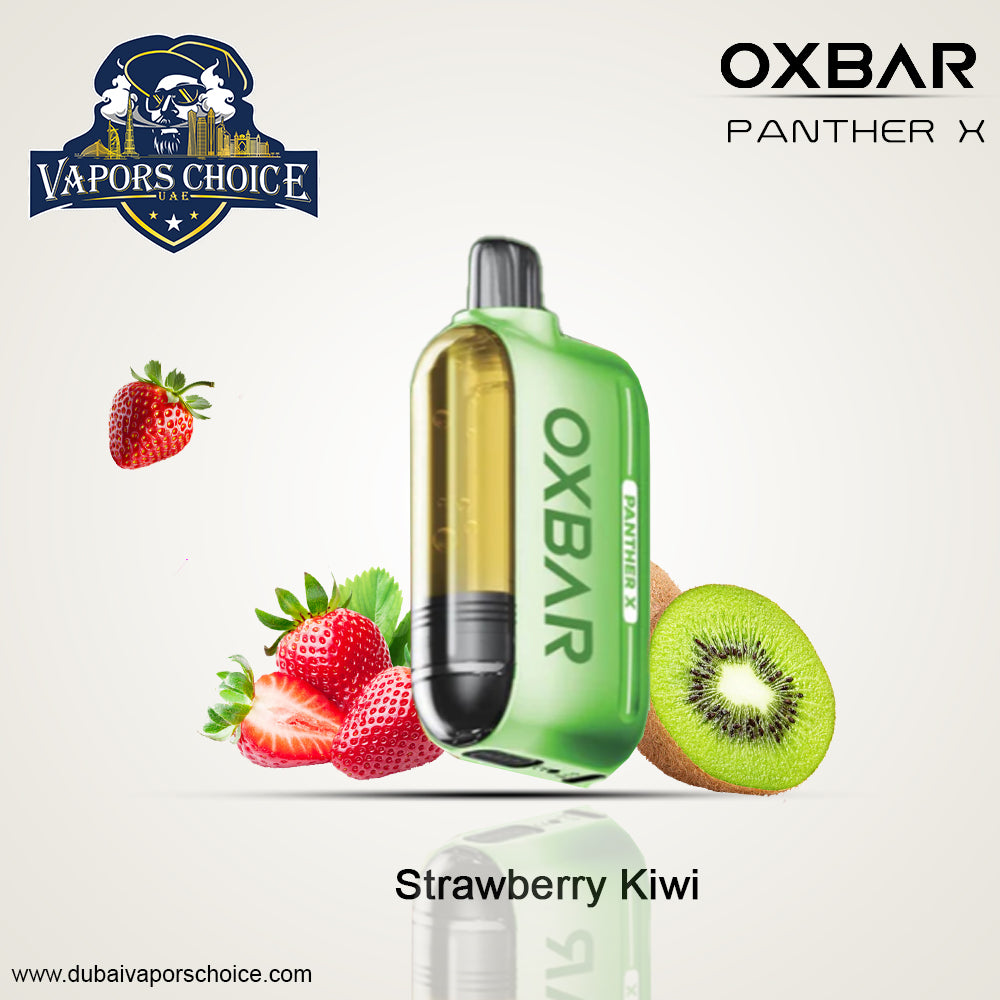OXBAR X Panther X 50K PUFFS DISPOSABLE VAPE Nicotine Boost Strawberry Kiwi UAE Dubai 