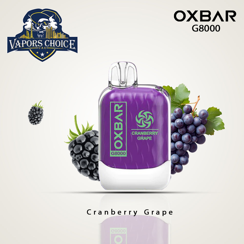 OXVA OXBAR G8000 (50mg & 20mg) 8000 PUFFS - DISPOSABLE VAPE Cranberry Grape UAE Al Ain
