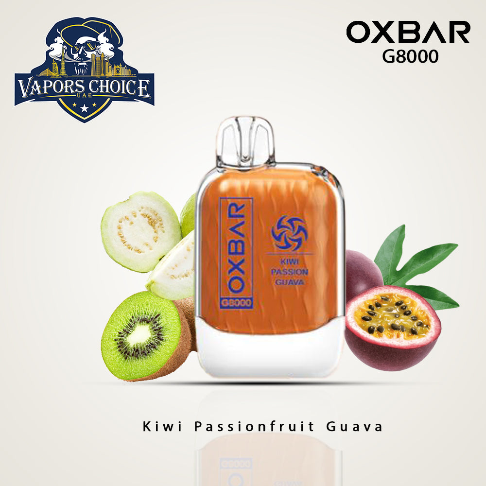 OXVA OXBAR G8000 (50mg & 20mg) 8000 PUFFS - DISPOSABLE VAPE Kiwi Passionfruit Guava UAE Ras Al-Khaimah