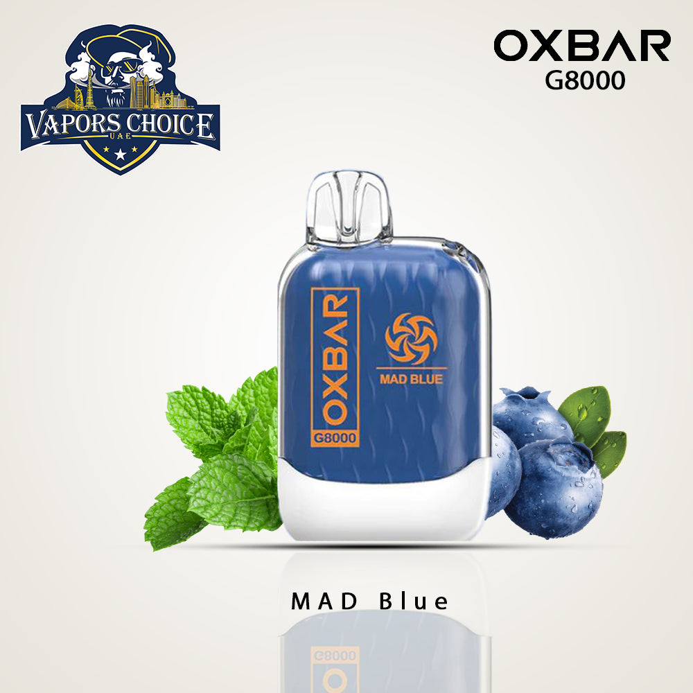 OXVA OXBAR G8000 (50mg & 20mg) 8000 PUFFS - DISPOSABLE VAPE MAD Blue UAE Abu Dhabi & Al Ain