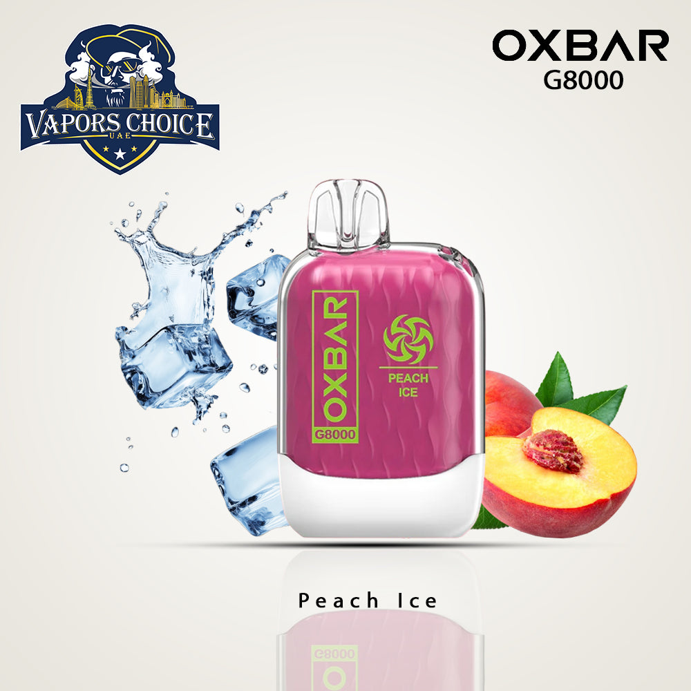 OXVA OXBAR G8000 (50mg & 20mg) 8000 PUFFS - DISPOSABLE VAPE Peach Ice UAE Abu Dhabi & Ras Al-Khaimah