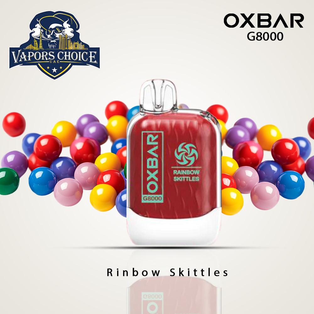 OXVA OXBAR G8000 (50mg & 20mg) 8000 PUFFS - DISPOSABLE VAPE Rainbow Skittles UAE Abu Dhabi & Fujairah