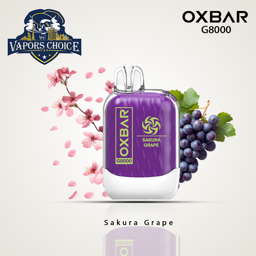 OXVA OXBAR G8000 (50mg & 20mg) 8000 PUFFS - DISPOSABLE VAPE Sakura Grape UAE Dubai & Al Ain