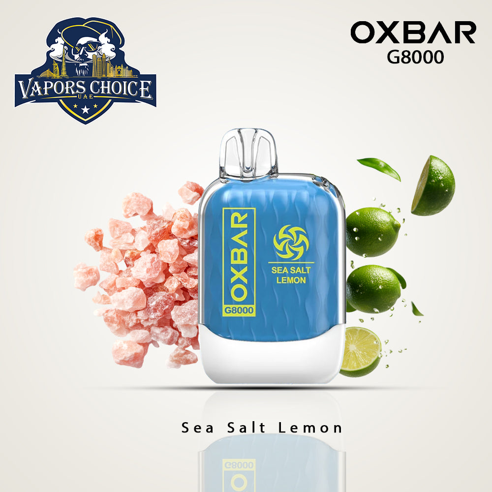 OXVA OXBAR G8000 (50mg & 20mg) 8000 PUFFS - DISPOSABLE VAPE Sea Salt Lemon UAE Dubai Ajman