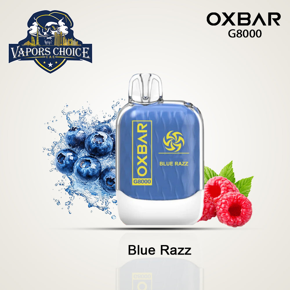 OXVA OXBAR G8000 (50mg & 20mg) 8000 PUFFS DISPOSABLE VAPE Blue Razz UAE Abu Dhabi