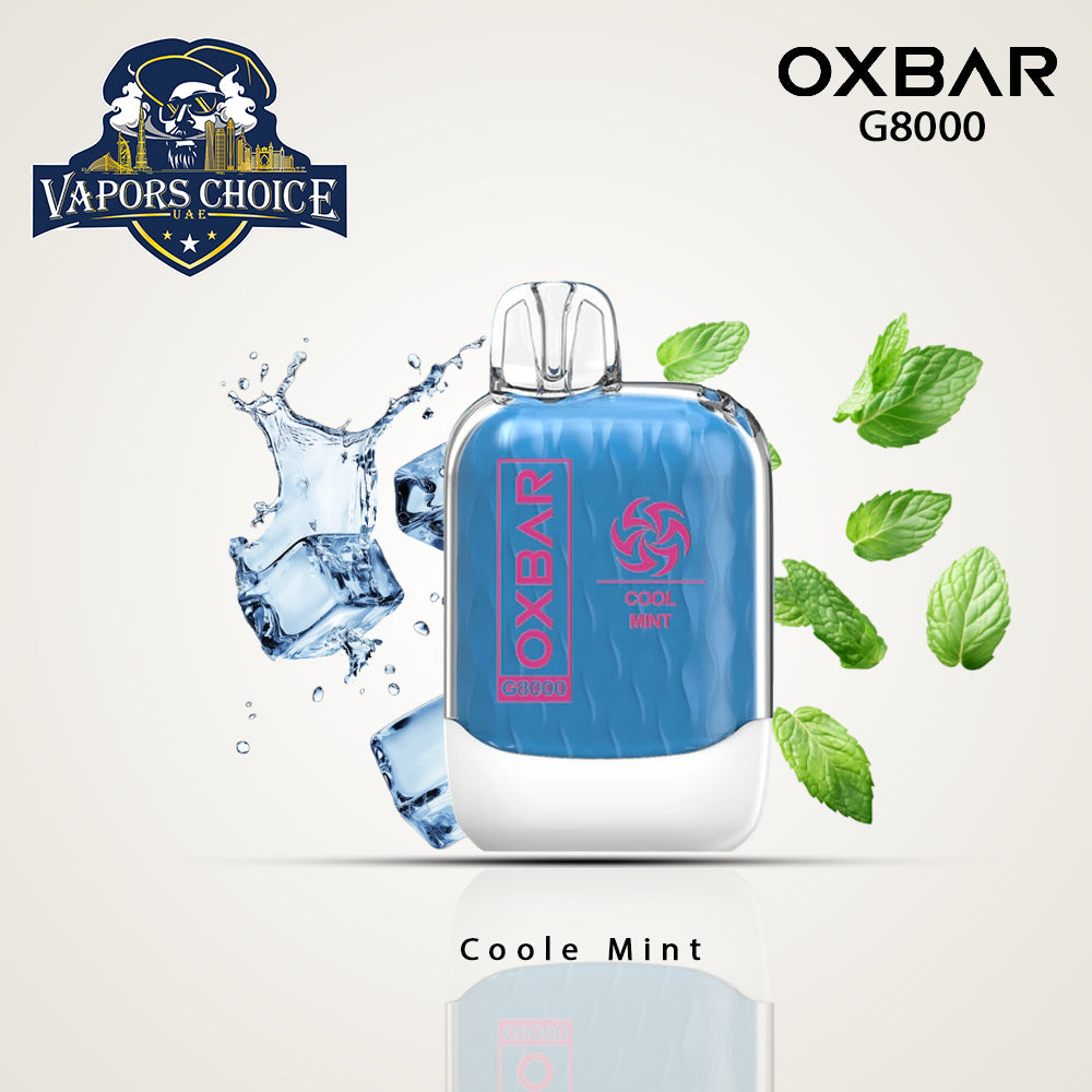 OXVA OXBAR G8000 (50mg & 20mg) 8000 PUFFS DISPOSABLE VAPE Cool Mint UAe Abu Dhabi & AL Ain