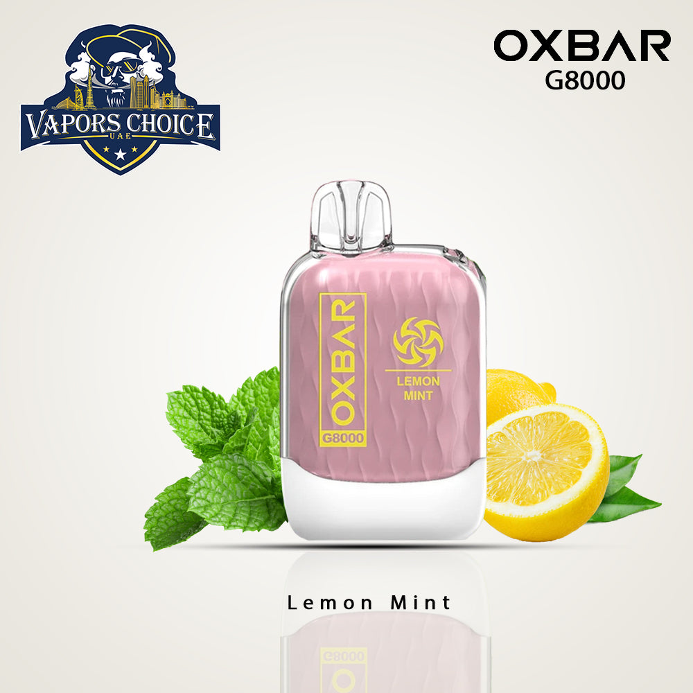 OXVA OXBAR G8000 (50mg & 20mg) 8000 PUFFS DISPOSABLE VAPE Lemon Mint UAE Abu Dhabi & Fujairah