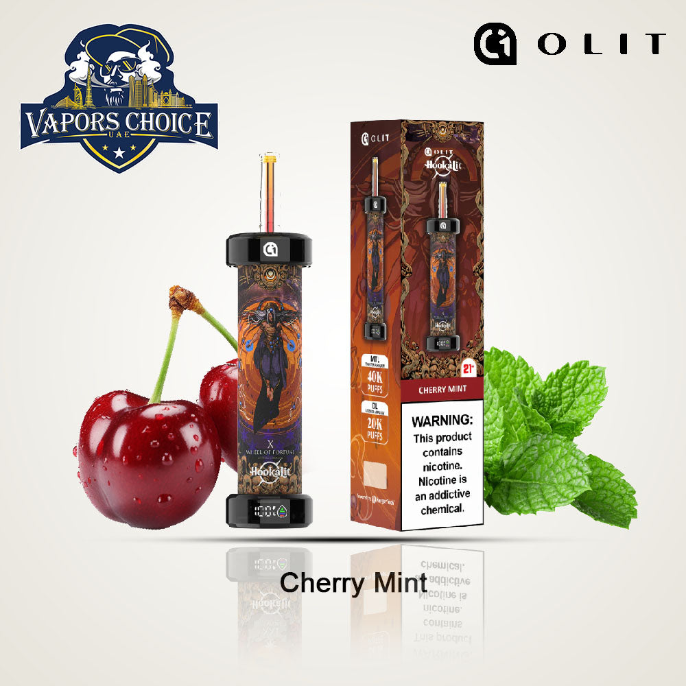 Olit Hookalit 40K Puffs Disposable Vape Cherry Mint UAE Abu Dhabi