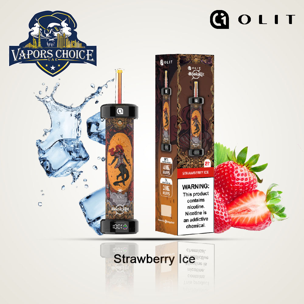 Olit Hookalit 40K Puffs Disposable Vape Strawberry Ice UAE Abu Dhabi & Al Ain