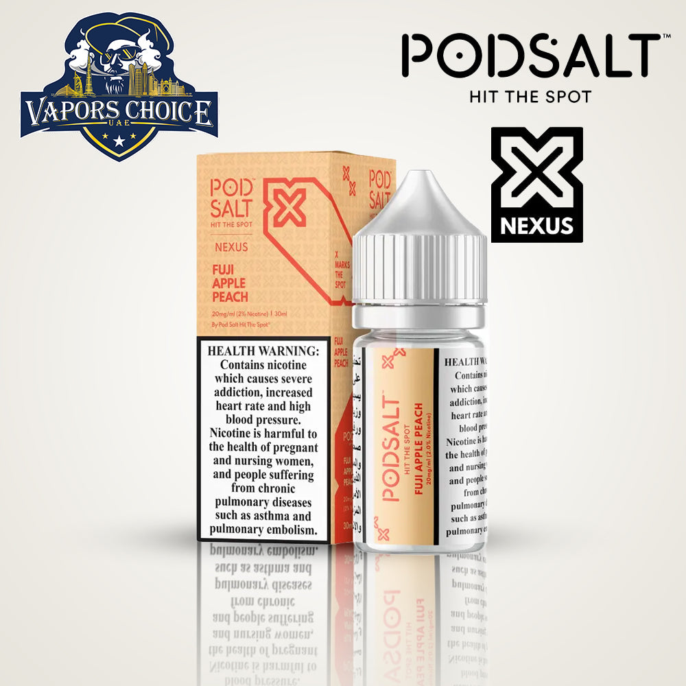POD SALT NEXUS 20MG SALTNIC 30ML Fuji Apple Peach UAE Sharjah UAE Fujairah