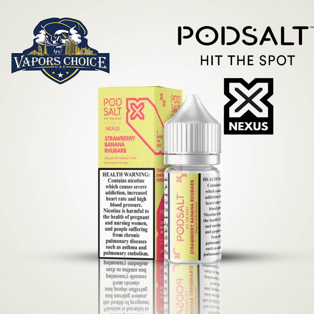 POD SALT NEXUS 20MG SALTNIC 30ML Strawberry Banana Rhubarb UAE Fujairah