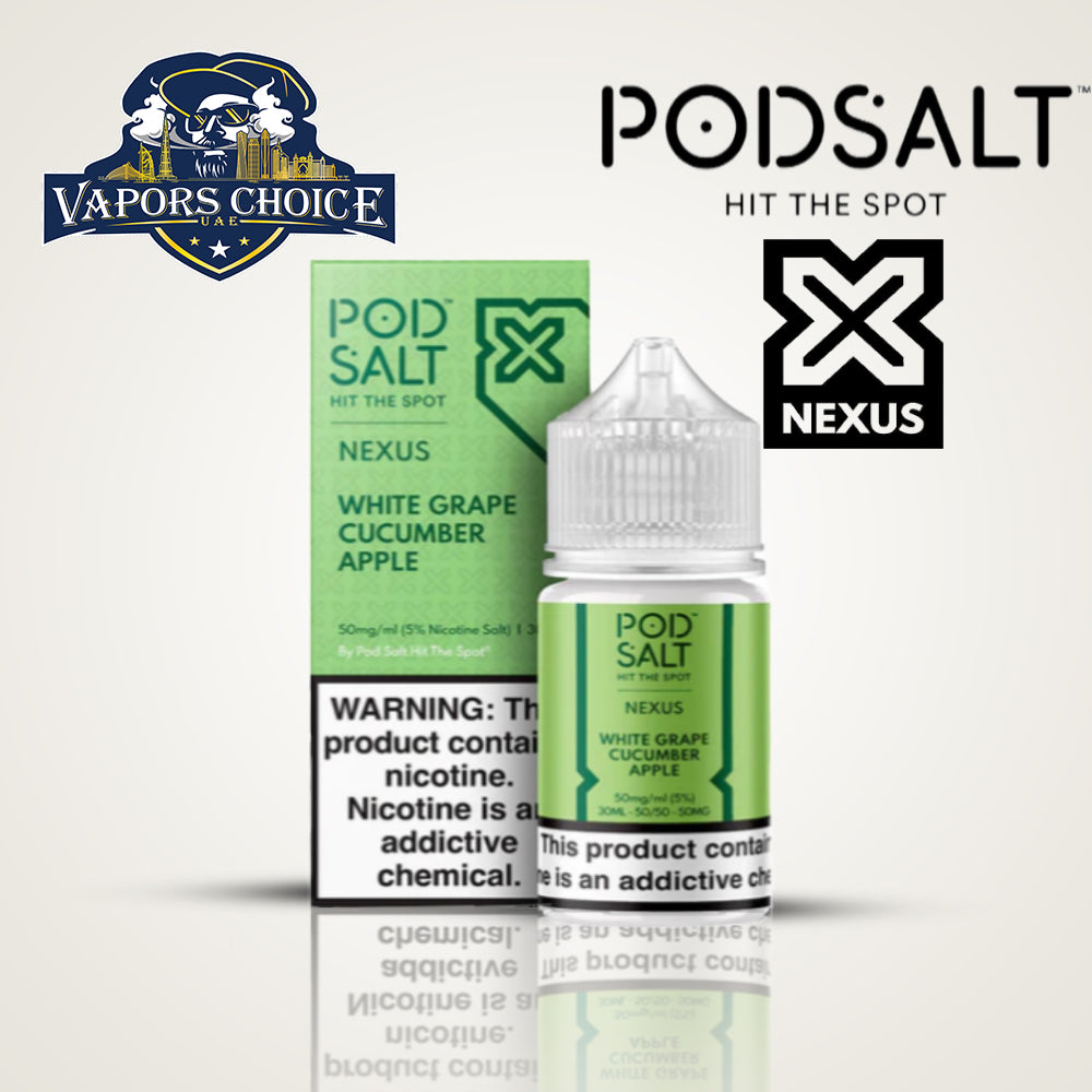 POD SALT NEXUS 20MG SALTNIC 30ML White Grape Cucumber Apple UAE Dubai