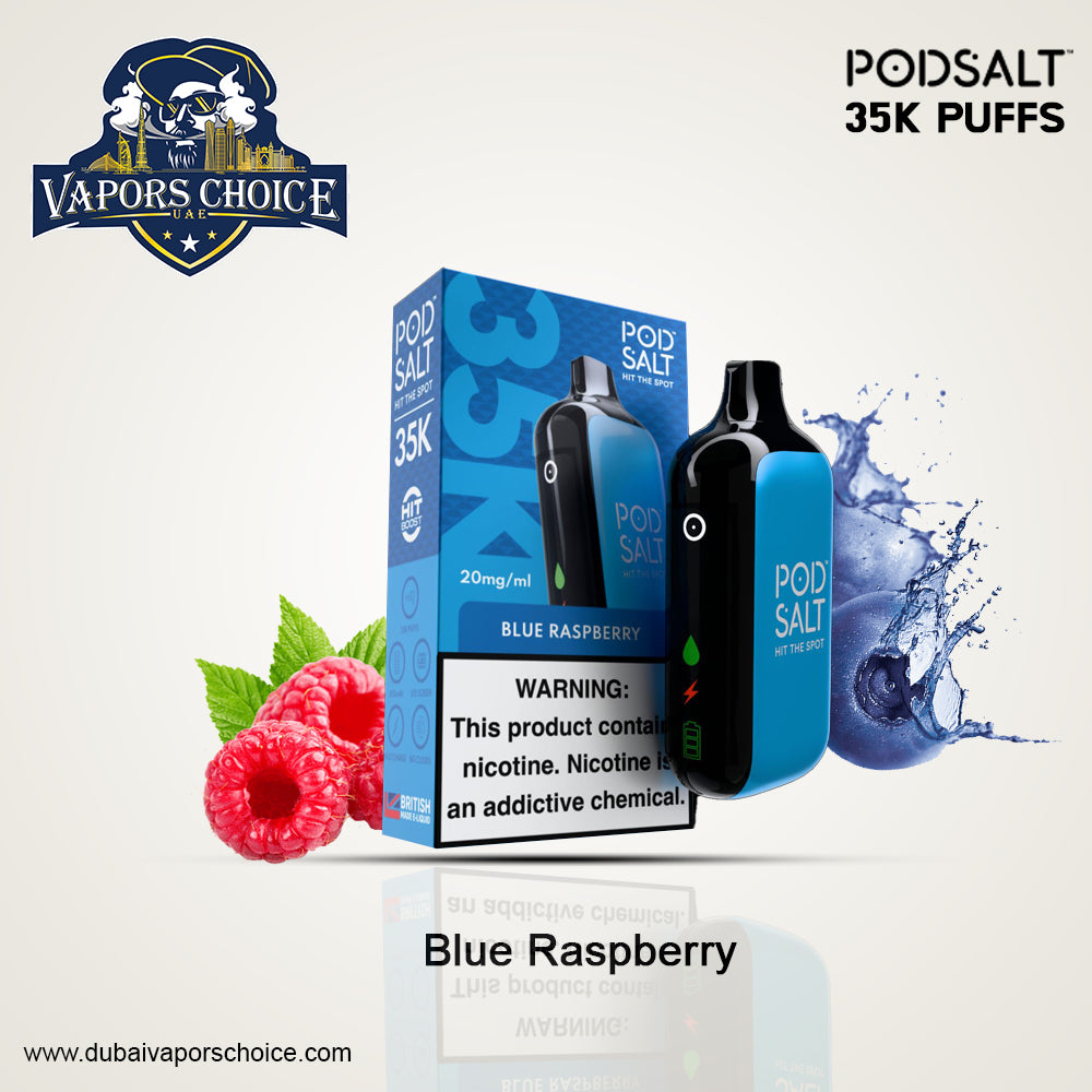 POD SALT 35K PUFFS DISPOSABLE VAPE 20MG Blue Raspberry UAE Abu Dhabi