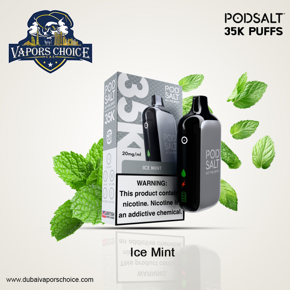 POD SALT 35K PUFFS DISPOSABLE VAPE 20MG Ice Mint UAE Al Ain