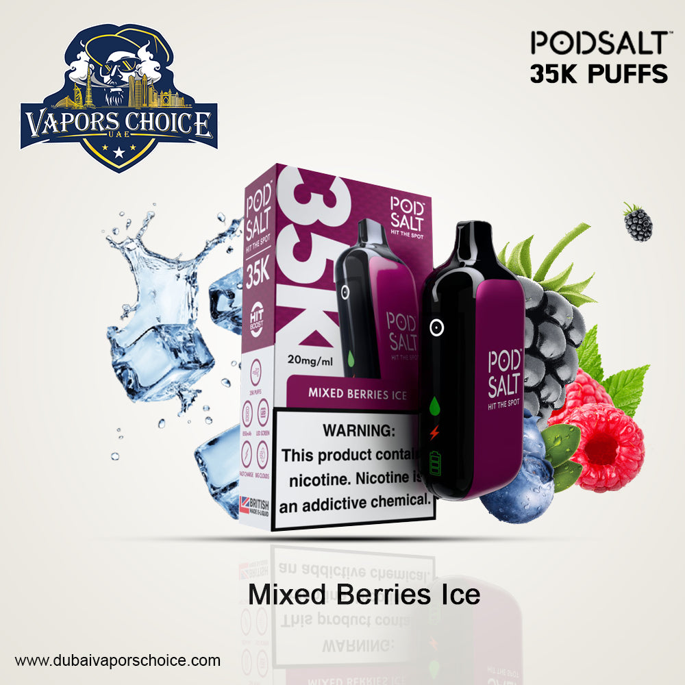 POD SALT 35K PUFFS DISPOSABLE VAPE 20MG Mixed Berries Ice UAE Sharjah