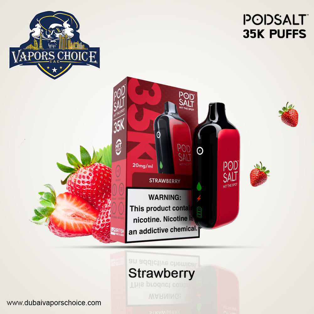 POD SALT 35K PUFFS DISPOSABLE VAPE 20MG Strawberry UAE Ras Alkhimah 