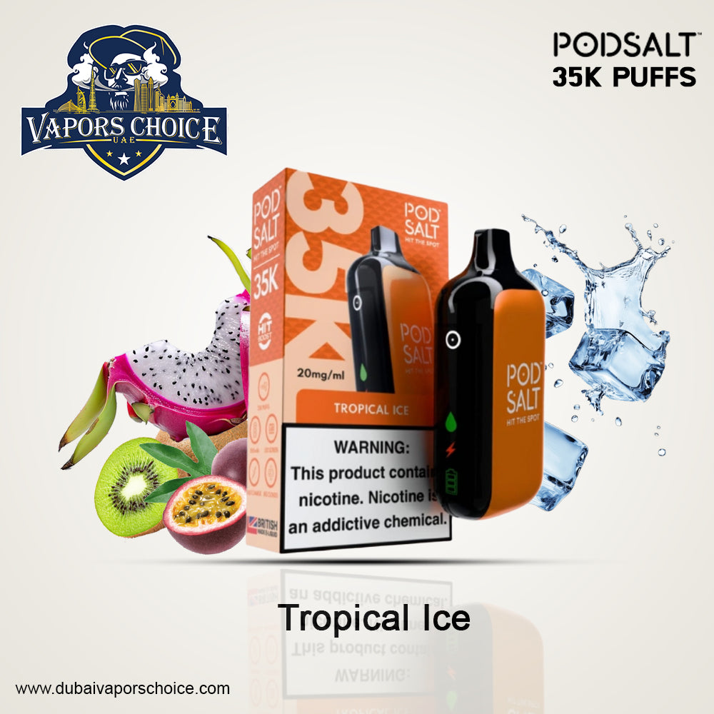 POD SALT 35K PUFFS DISPOSABLE VAPE 20MG Tropical Ice UAE Abu Dhabi & Ajman