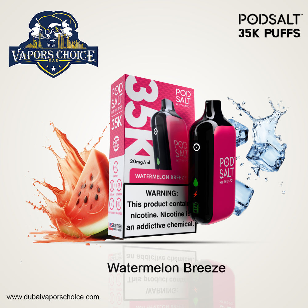 POD SALT 35K PUFFS DISPOSABLE VAPE 20MG Watermelon Breeze UAE Abu Dhabi & Al Ain