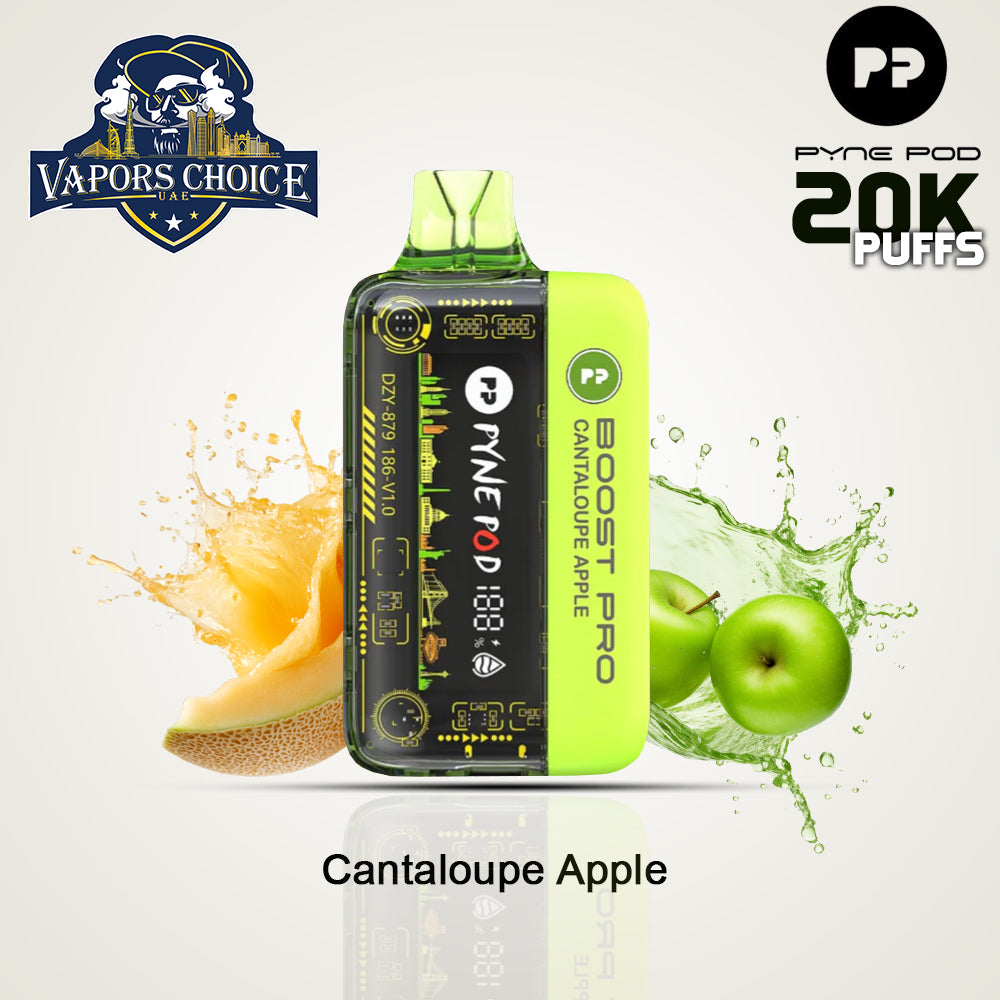 PYNE POD BOOST PRO 20000 PUFFS (50mg) - DISPOSABLE VAPE Cantaloupe Apple UAE Abu Dhabi