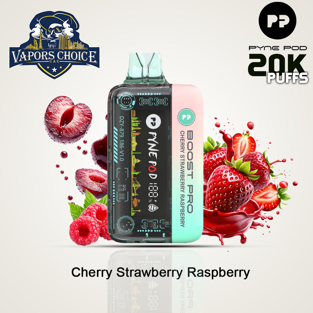 PYNE POD BOOST PRO 20000 PUFFS (50mg) - DISPOSABLE VAPE Cherry, Strawberry, Raspberry UAE Abu Dhabi