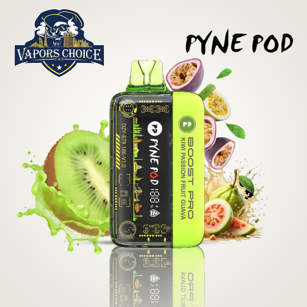 PYNE POD BOOST PRO 20000 PUFFS (50mg) - DISPOSABLE VAPE Kiwi Passion Fruit Guava UAE Dubai