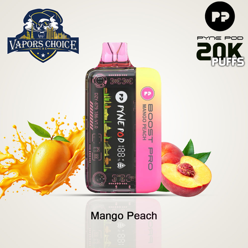 PYNE POD BOOST PRO 20000 PUFFS (50mg) - DISPOSABLE VAPE Mango Peach UAE Abu Dhabi