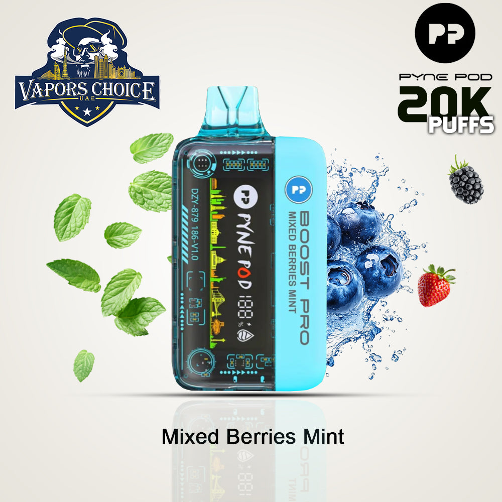 PYNE POD BOOST PRO 20000 PUFFS (50mg) - DISPOSABLE VAPE Mixed Berries Mint UAE Abu Dhabi