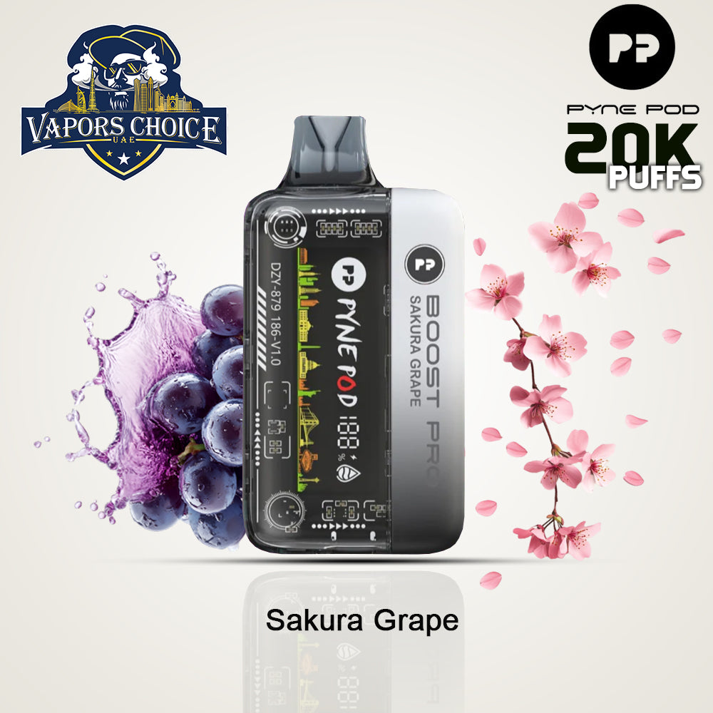 PYNE POD BOOST PRO 20000 PUFFS (50mg) - DISPOSABLE VAPE Sakura Grape UAE Abu Dhabi