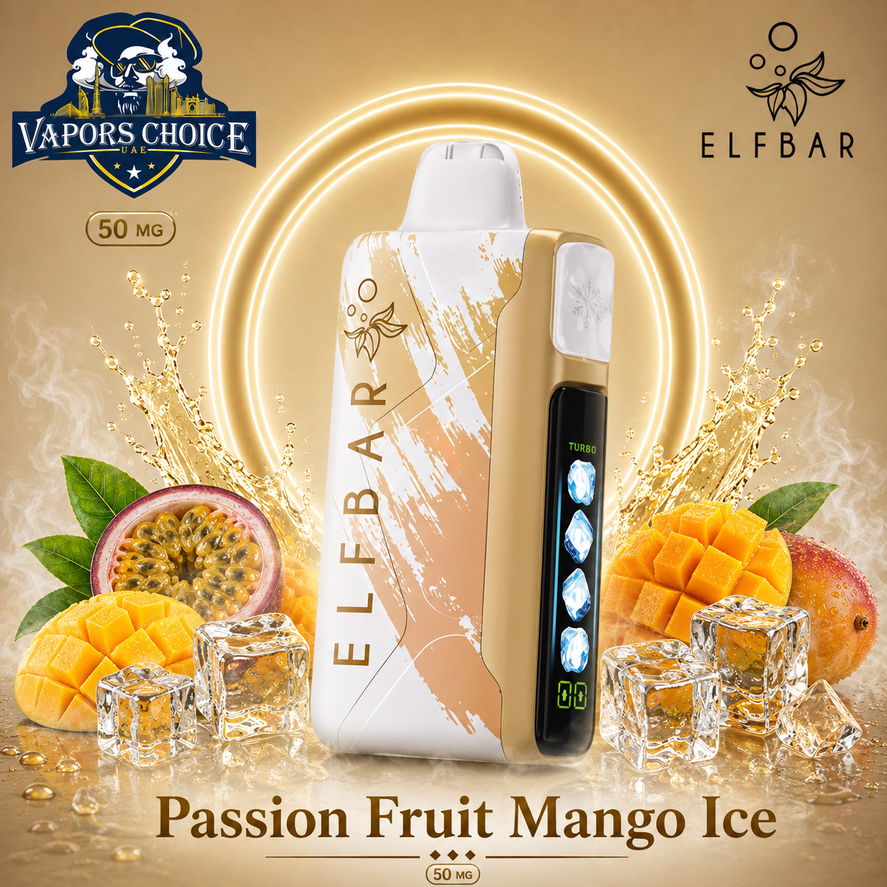 ELF BAR Ice King  30000 _ 30,000 Puffs – Disposable Vape & Passion Fruit Mango Ice & UAE & Umm Al Quwain