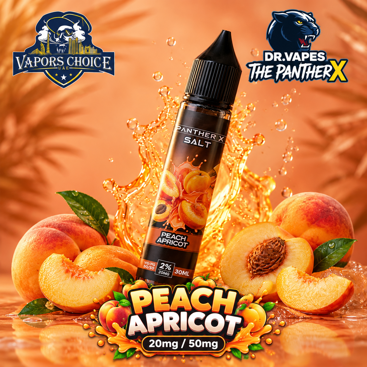Dr Vapes The Panther X – Salt Nic E-Liquid 20mg (2%) / 50mg (5%)  30ML & Peach Apricot & UAE & Ajman