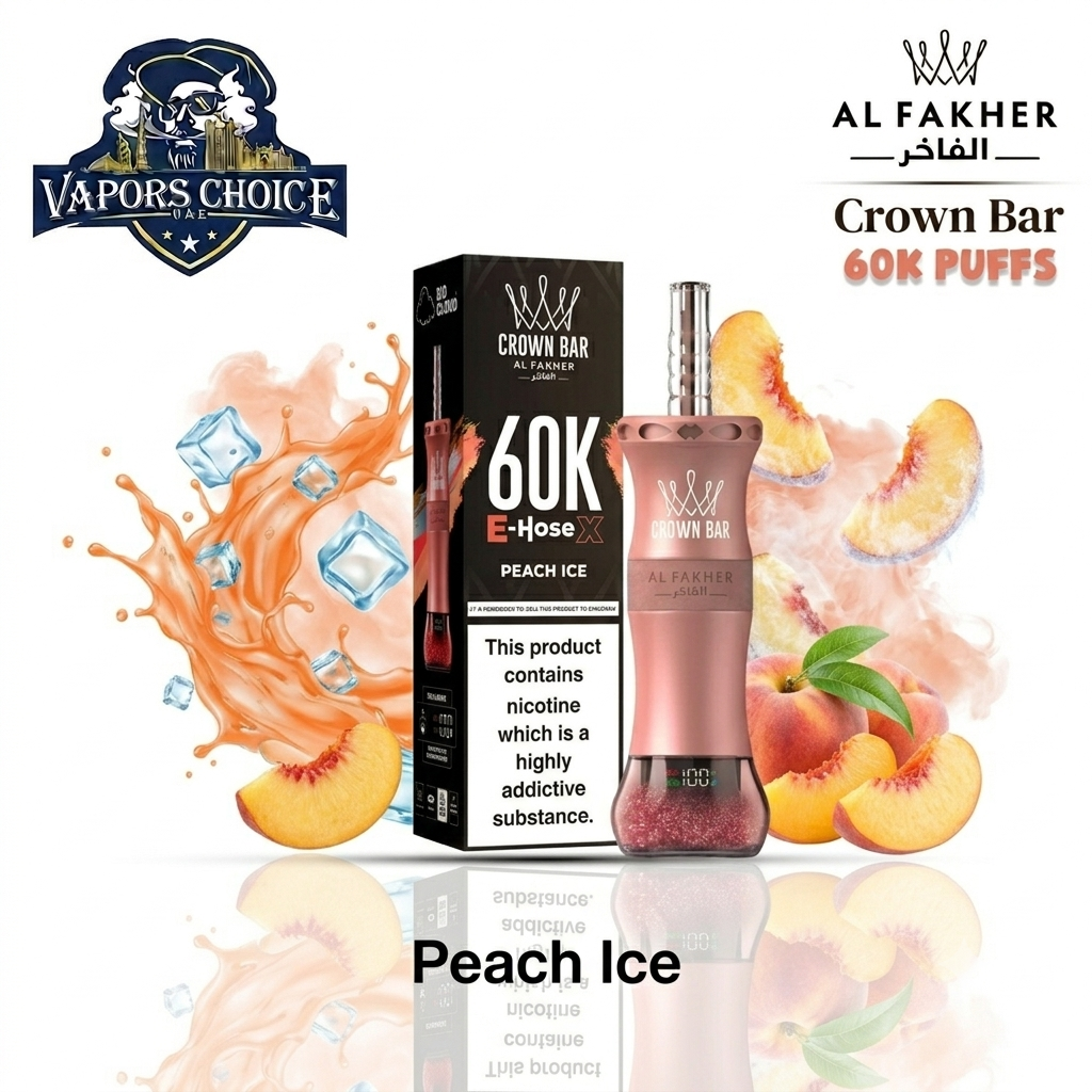 Al Fakher Crown Bar E-Hose X 60K Puffs Shisha Disposable Vape UAE Abu Dhabi 