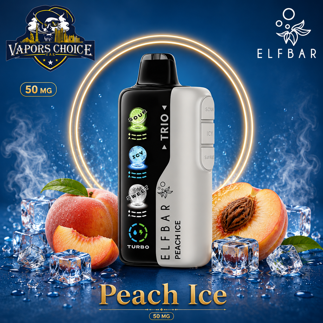 ELF BAR Trio 40K Puffs – Disposable Vape & Peach Ice & UAE & Ras Al Khaimah