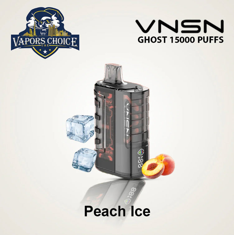 VNSN Ghost (50mg) 15000 PUFFS DISPOSABLE VAPE Peach Ice &  Ajman