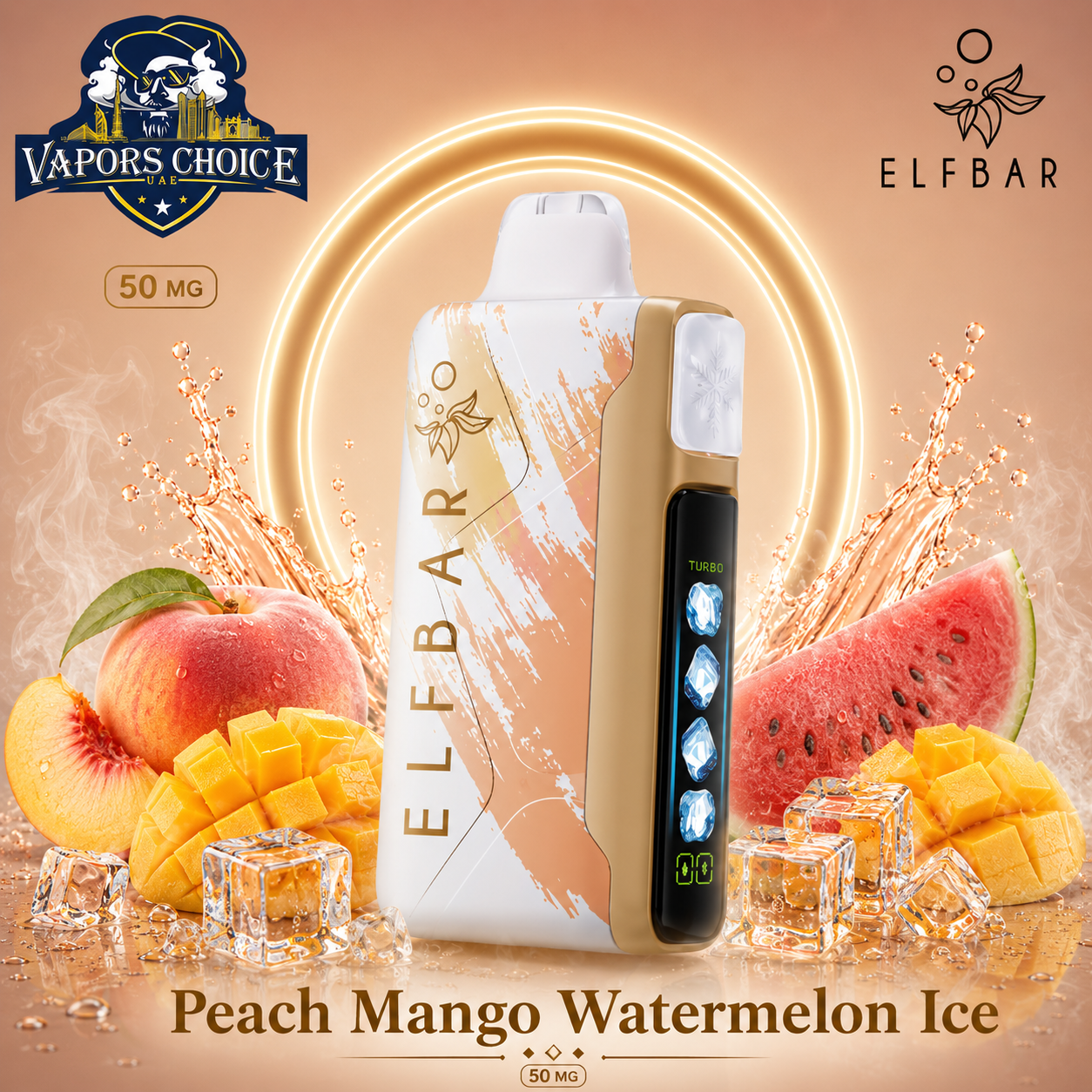 ELF BAR Ice King  30000 _ 30,000 Puffs – Disposable Vape *Peach Mango Watermelon Ice* UAE *  Fujairah