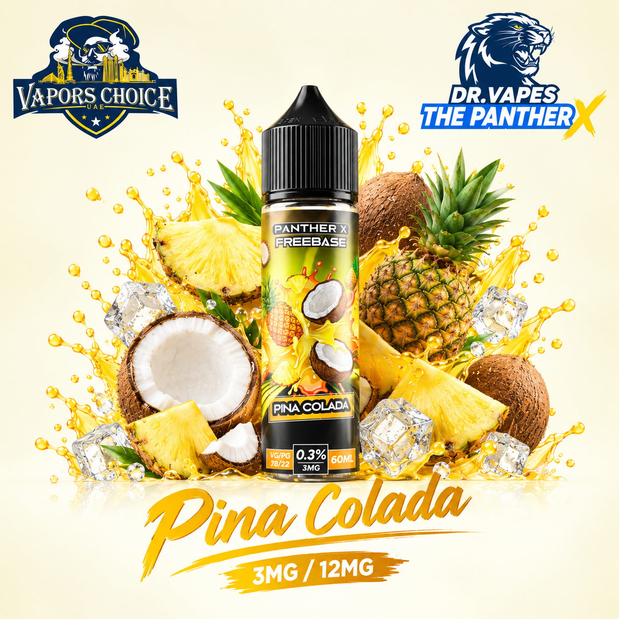 Dr Vapes The Panther X  - Freebase e-liquid 60ML & Pina Colada & UAE & Fujairah