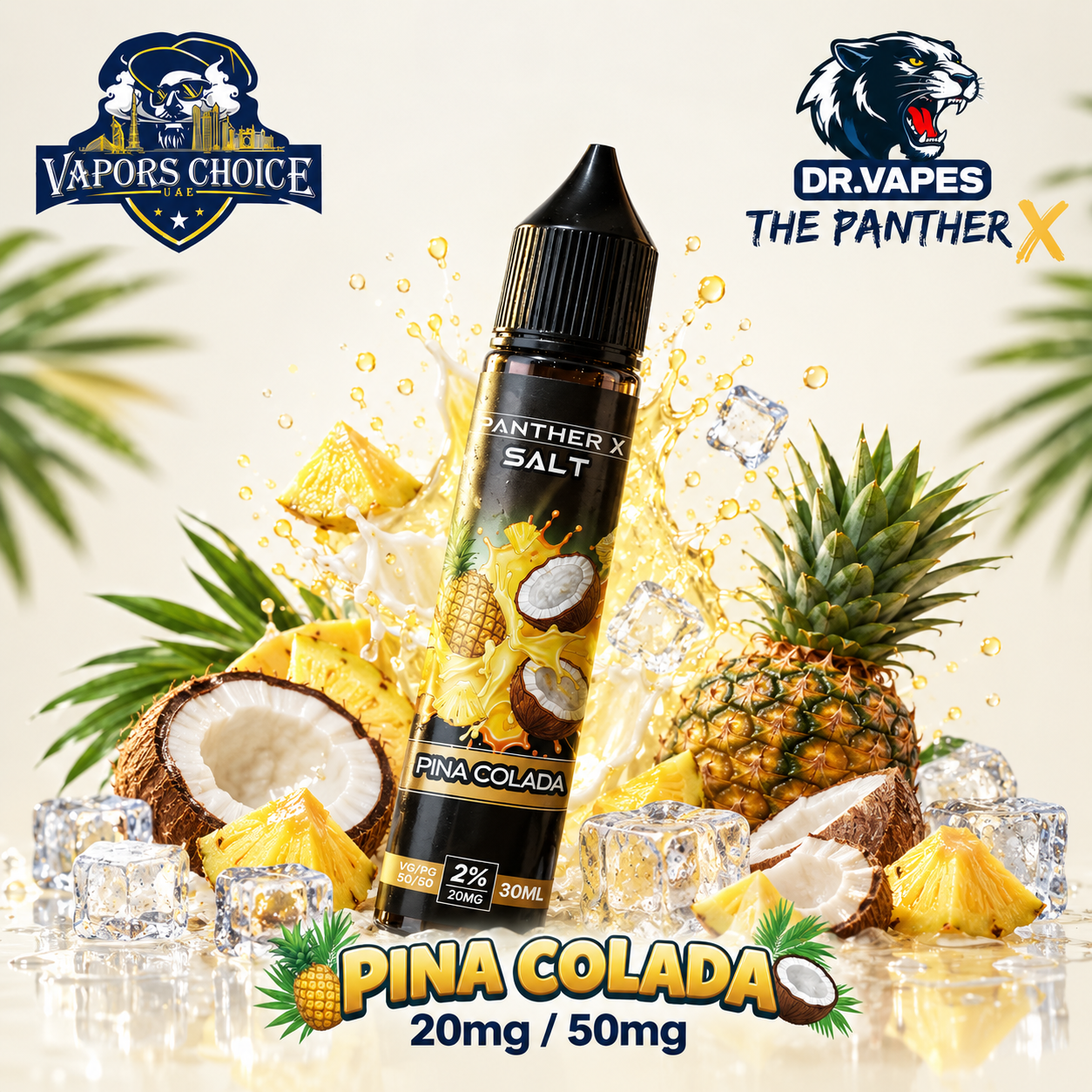 Dr Vapes The Panther X – Salt Nic E-Liquid 20mg (2%) / 50mg (5%)  30ML & Pina Colada & UAE & Umm Al Quwain