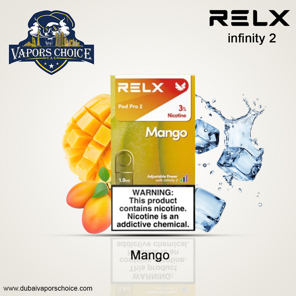 RELX INFINITY PRO 2 Pods 30mg - Prefilled Replacement Pod 1 pcs per pack Mango UAE Abu Dhabi & Al Ain