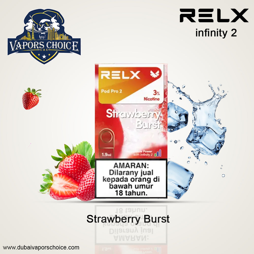 RELX INFINITY PRO 2 Pods 30mg - Prefilled Replacement Pod 1 pcs per pack Strawberry Burst UAE Abu Dhabi & Ajman
