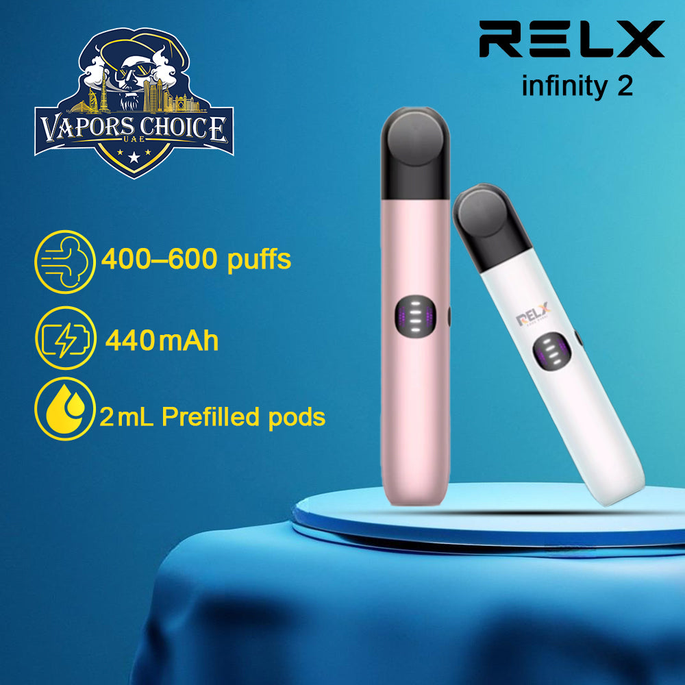 RELX Infinity 2 Device closed Pod System with LED Indicator - Vapors Choice UAE RELX Infinity 2 Device closed Pod System with LED Indicator - Vapors Choice UAE