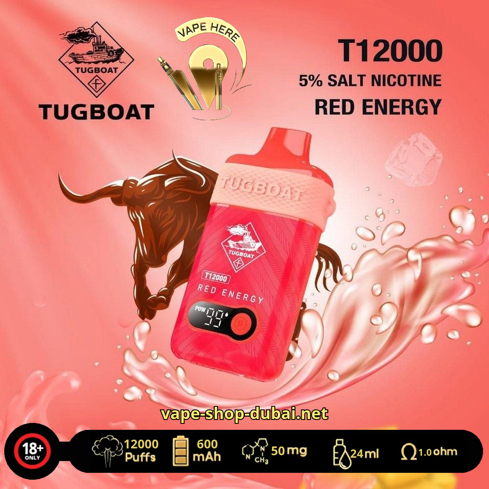 Tugboat T12000 Disposable Vape red energy UAE Dubai Abu Dhabi