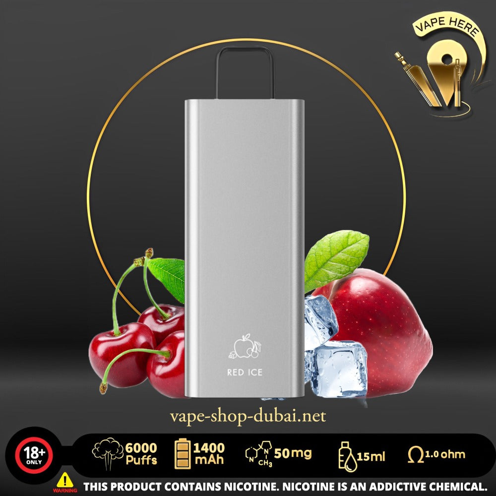 HQD CUVIE SLICK 6000 PUFFS DISPOSABLE VAPE Red Ice UAE Dubai