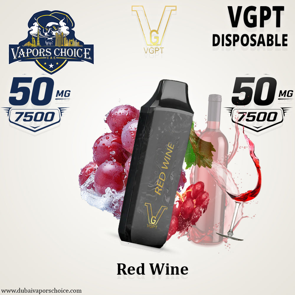 VGPT DISPOSABLE VAPE (0mg-20mg-50mg) 7500 PUFFS & Red Wine 50mg & UAE & Ras Al Khaimah,