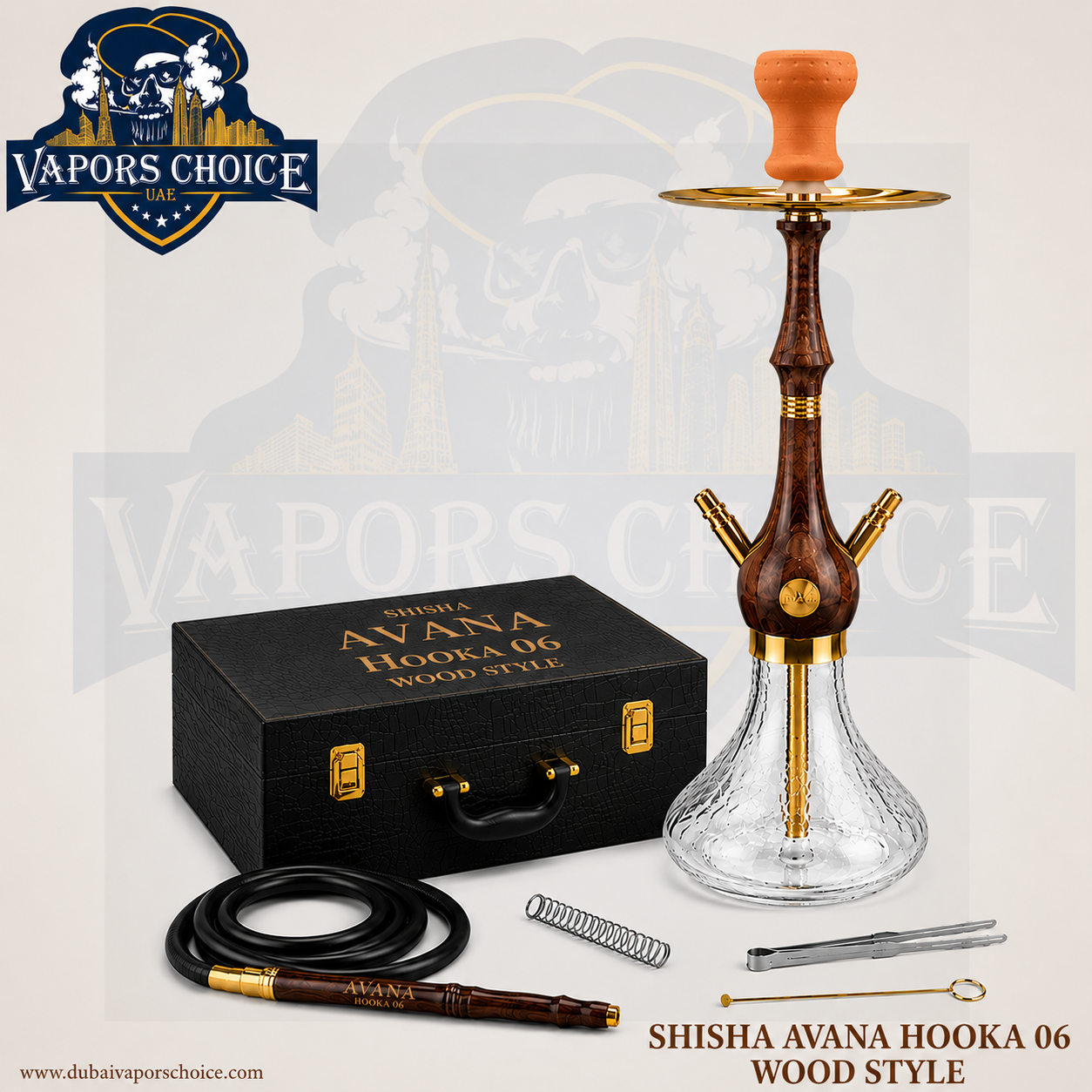 SHISHA AVANA HOOKA 06 Wood Style 🏺 – Premium Traditional Hookah 70CM Uae - Dubai  