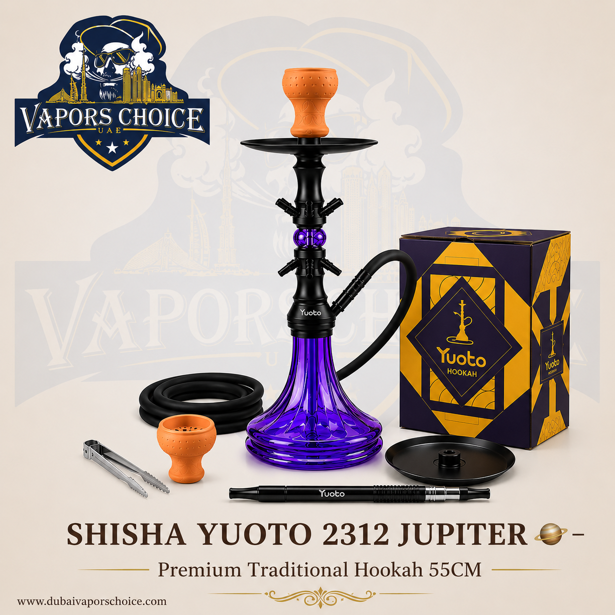SHISHA YUOTO 2312 JUPITER 🪐 – Premium Traditional Hookah 55CM -
Dubai 