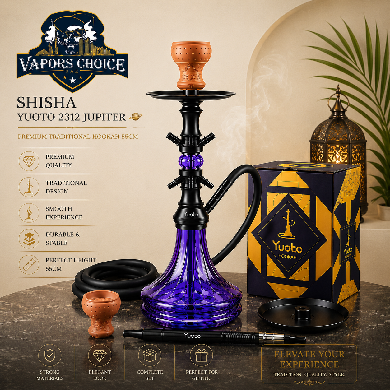 SHISHA_YUOTO_2312_JUPITER_Premium_UAE_Traditional_Hookah_55CM Dubai 