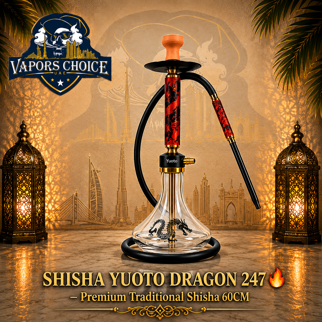 SHISHA_YUOTO_DRAGON_247_Premium_Traditional_Shisha_60CM_ Dubai 