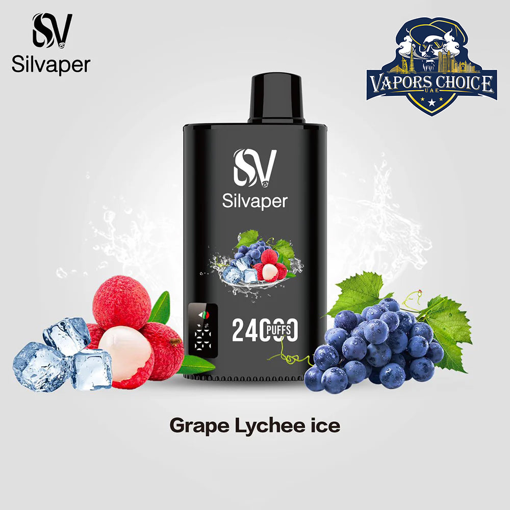 SILVAPER 24000 PUFFS (20mg) - DISPOSABLE VAPE Grape Lychee Ice  UAE Abu Dhabi & Al Ain