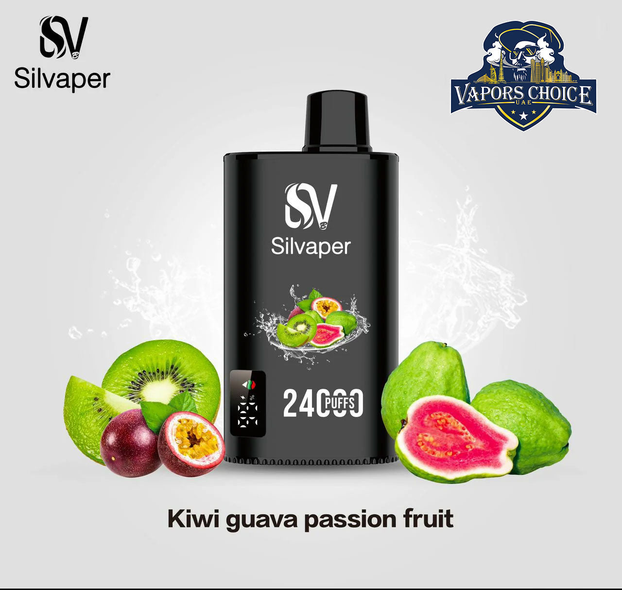 SILVAPER 24000 PUFFS (20mg) - DISPOSABLE VAPE Kiwi Guava Passion Fruit UAE Dubai 