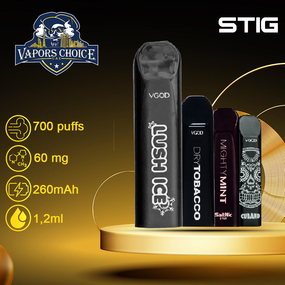 STIG (60mg) 700 PUFFS DISPOSABLE VAPE X3 by VGOD ( American Version ) 2st UAE Dubai